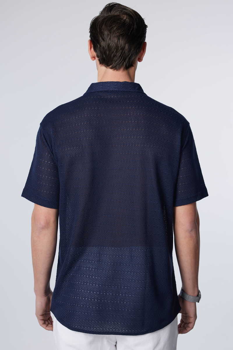 Knitted Navy Blue Shirt