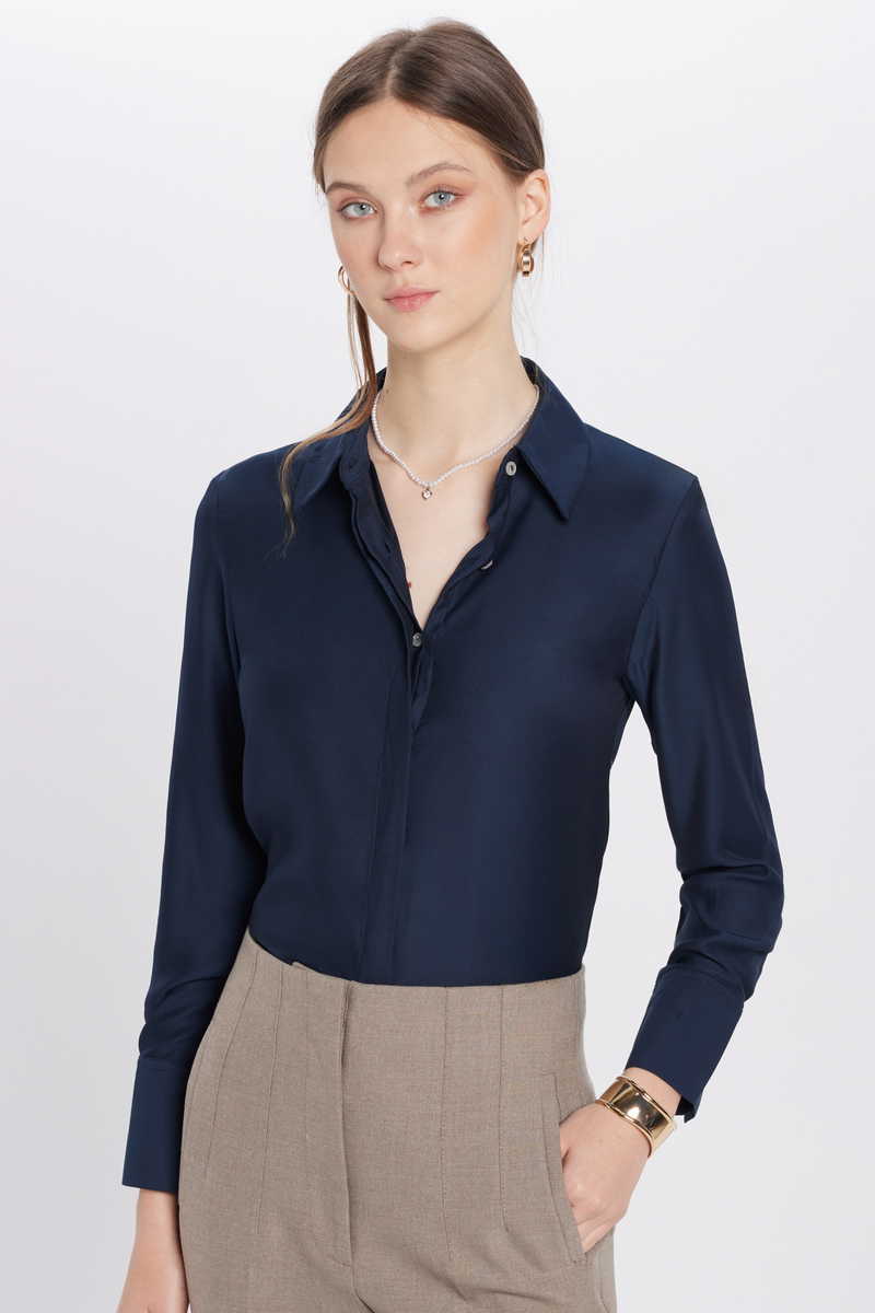 Plain Navy Blue Shirt