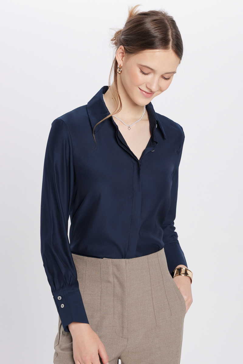 Plain Navy Blue Shirt