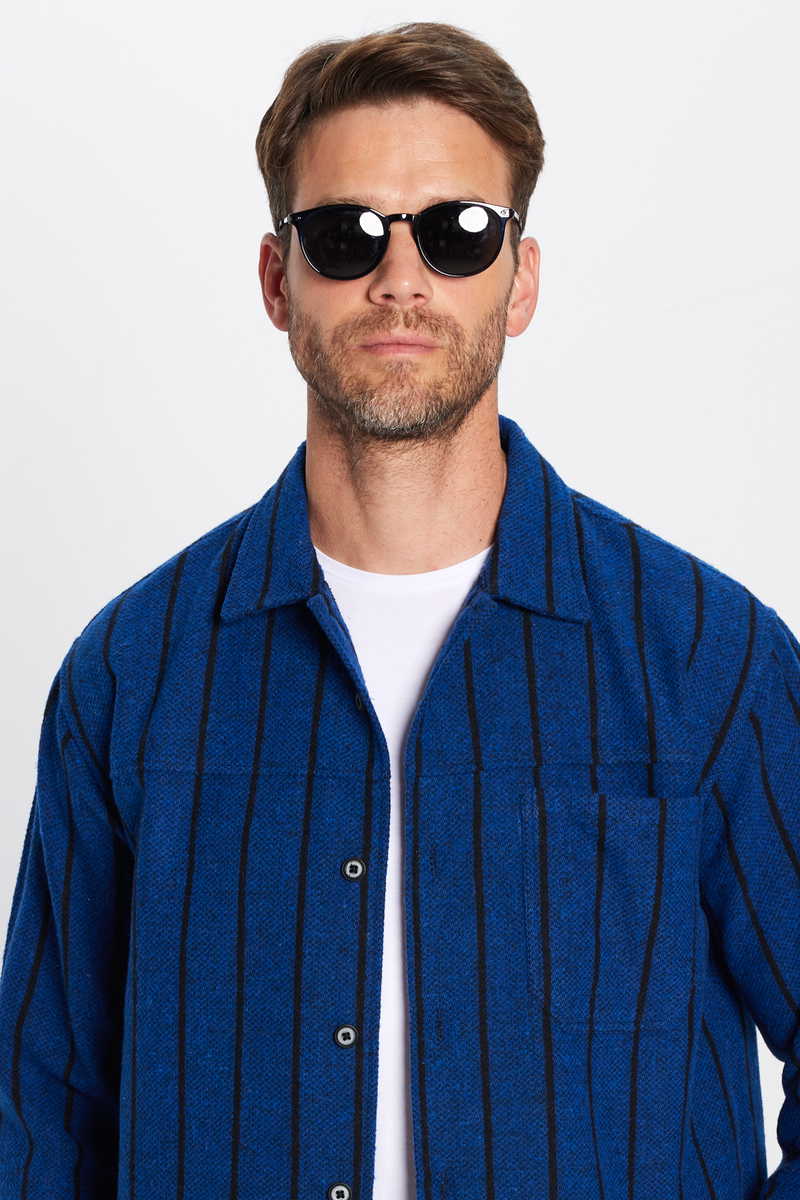 Striped Sax Blue Shirt