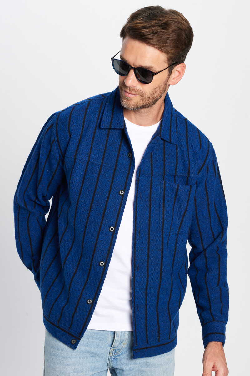 Striped Sax Blue Shirt