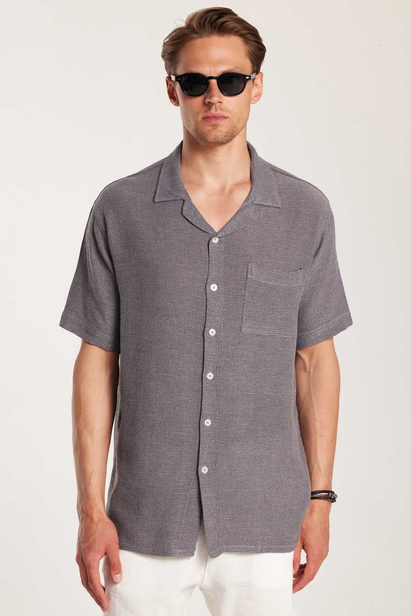 Textured Grey Shirt