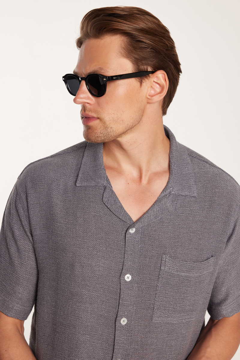Textured Grey Shirt