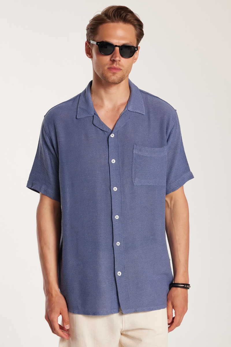 Textured Blue Shirt Textured Blue Shirt