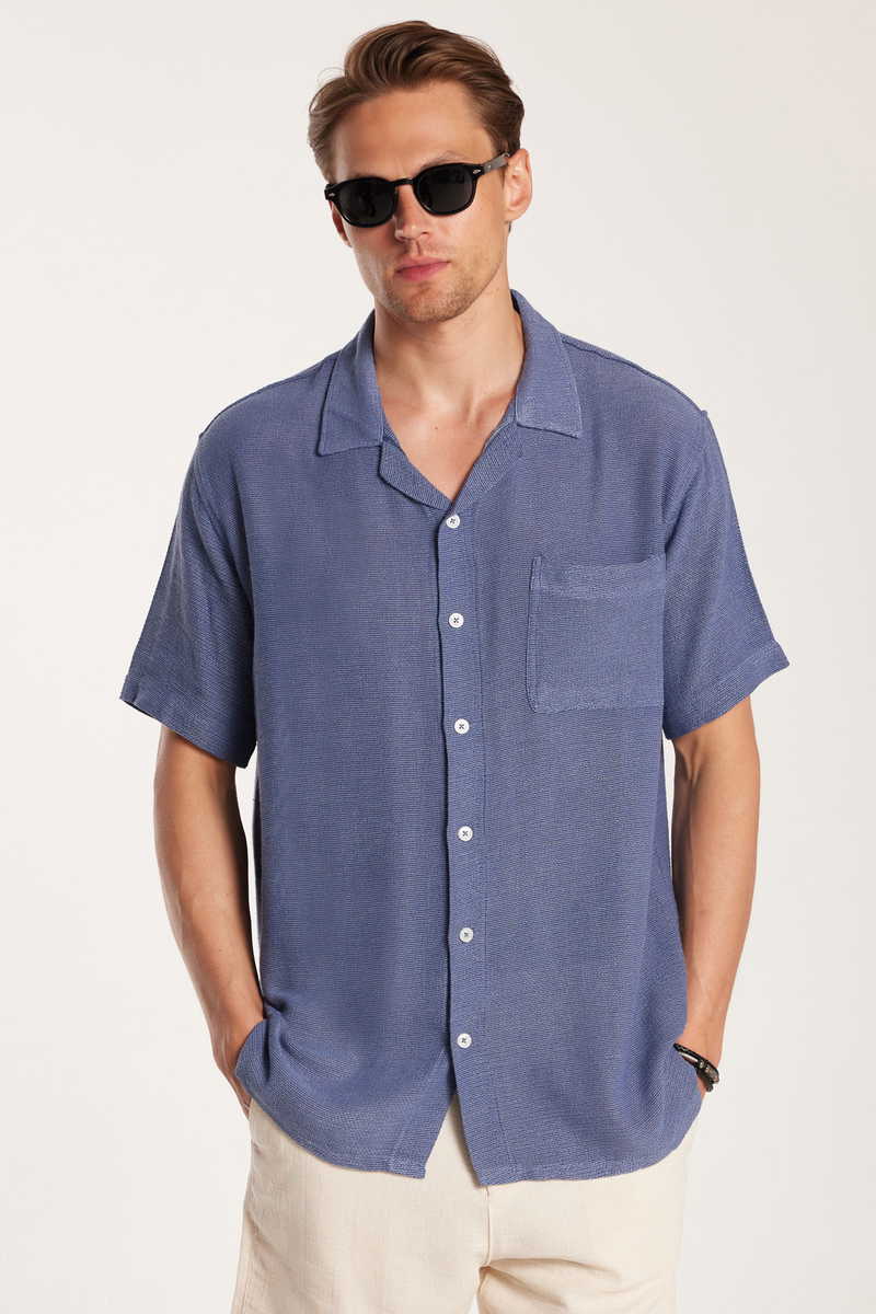 Textured Blue Shirt Textured Blue Shirt