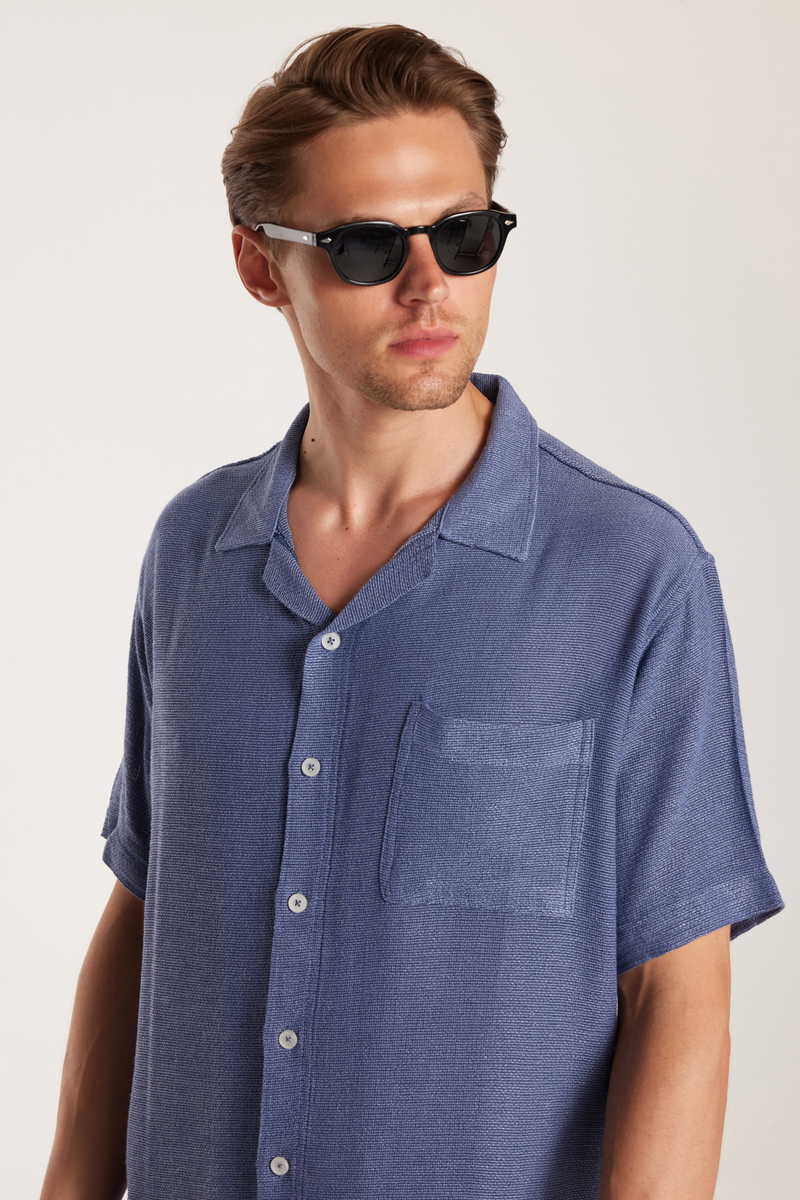 Textured Blue Shirt Textured Blue Shirt