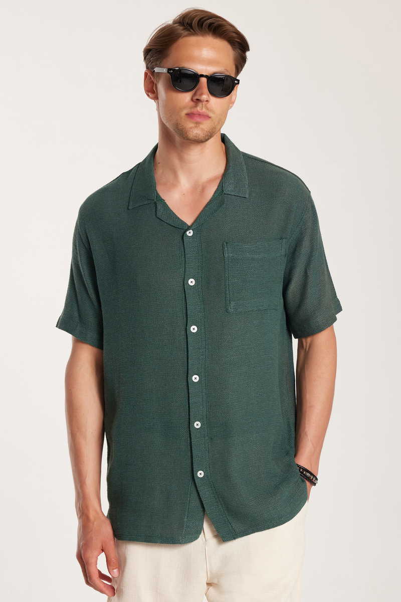 Textured Green Shirt