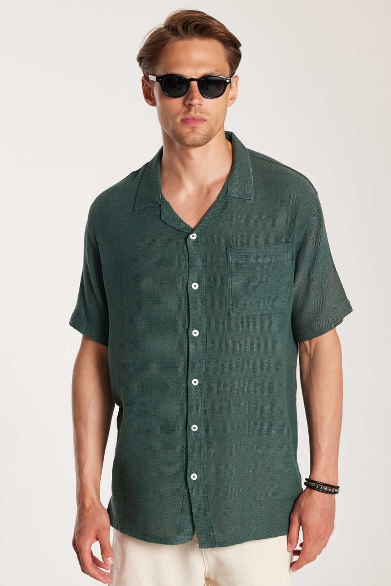 Textured Green Shirt