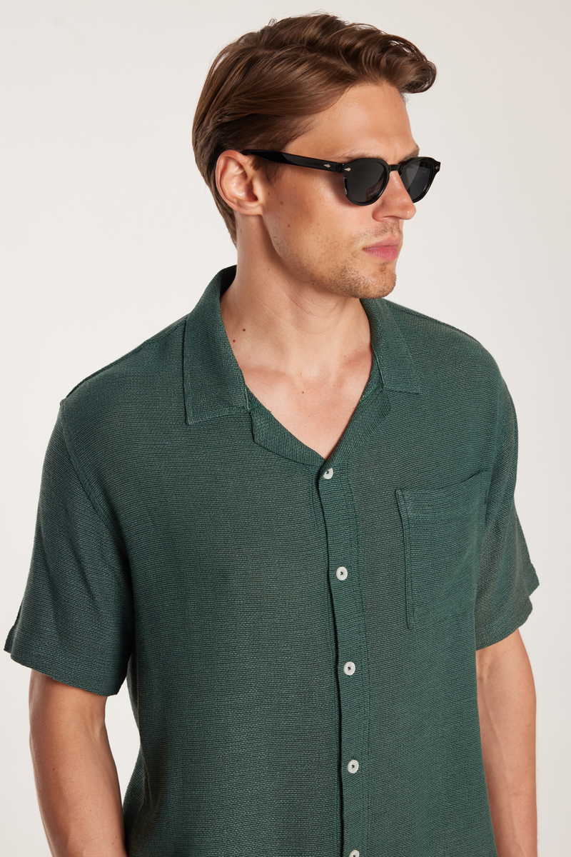 Textured Green Shirt