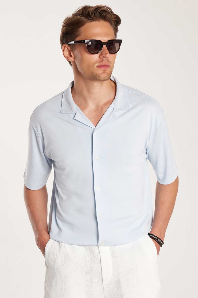 Patterned Blue Shirt Patterned Blue Shirt