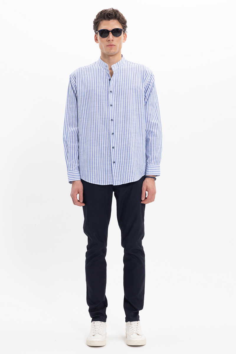 Striped Sax Blue Shirt Striped Sax Blue Shirt