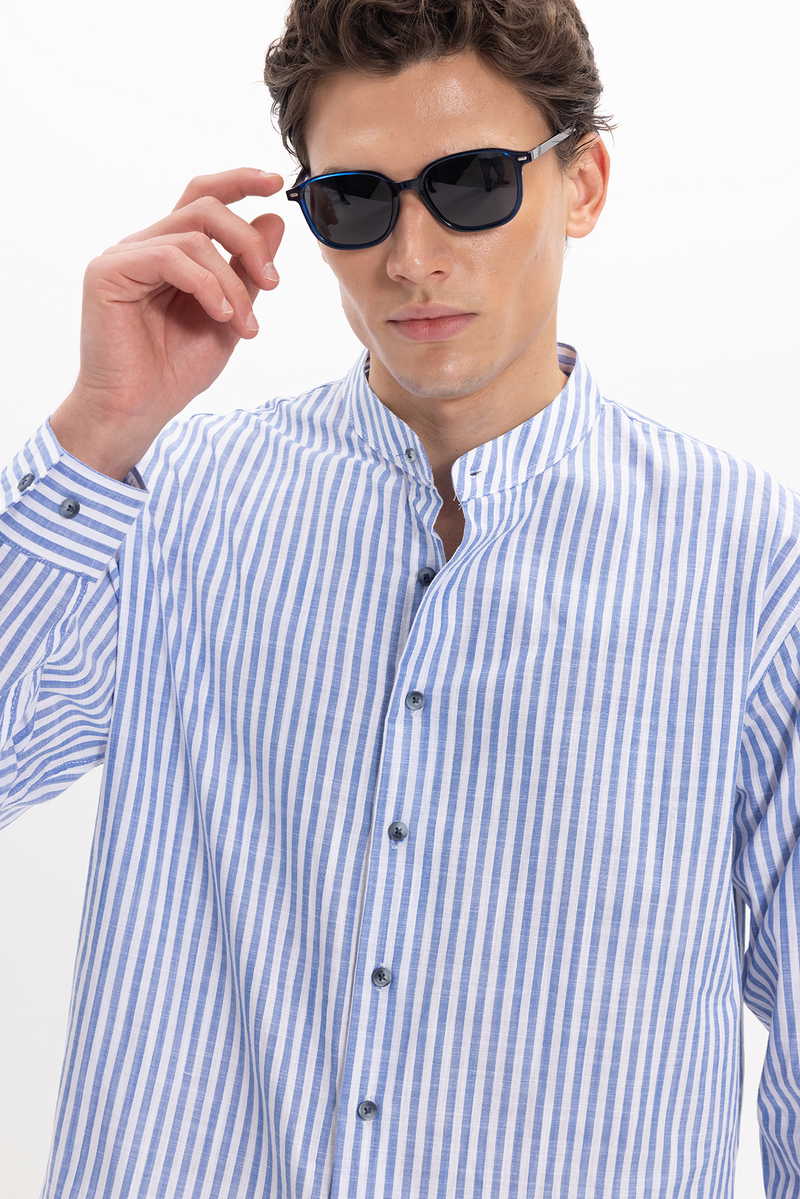 Striped Sax Blue Shirt Striped Sax Blue Shirt