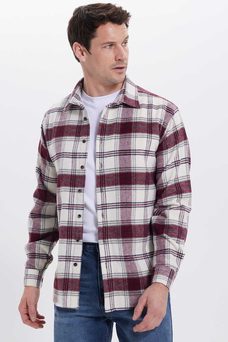 Checked Claret Red Shirt