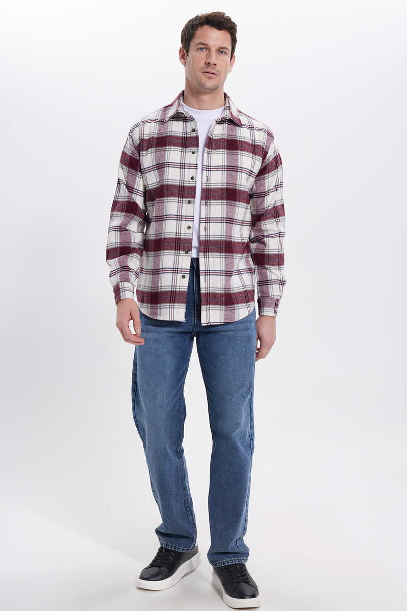Checked Claret Red Shirt