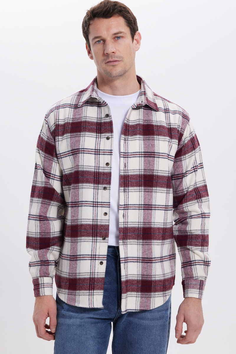 Checked Claret Red Shirt
