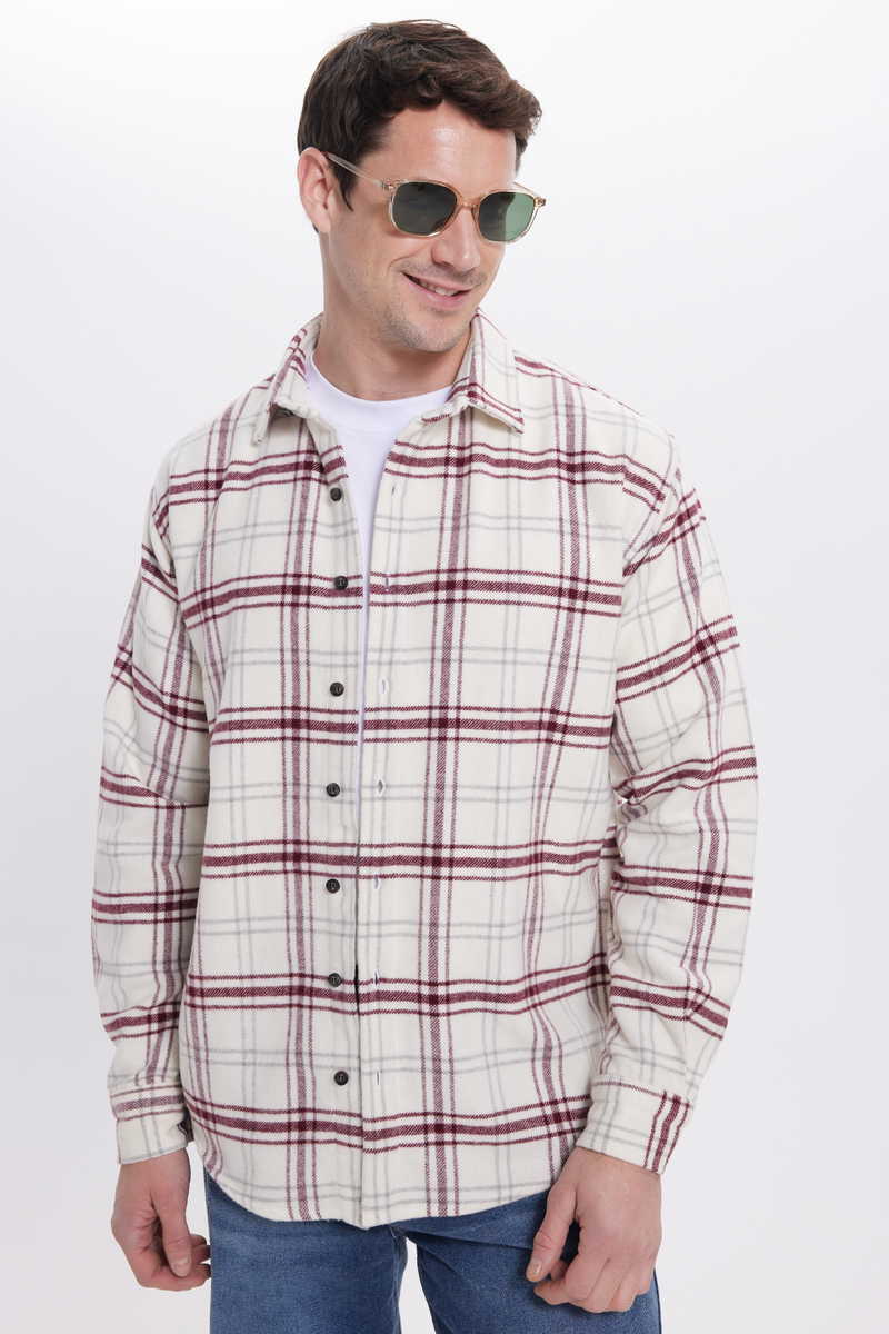 Checked Claret Red Shirt