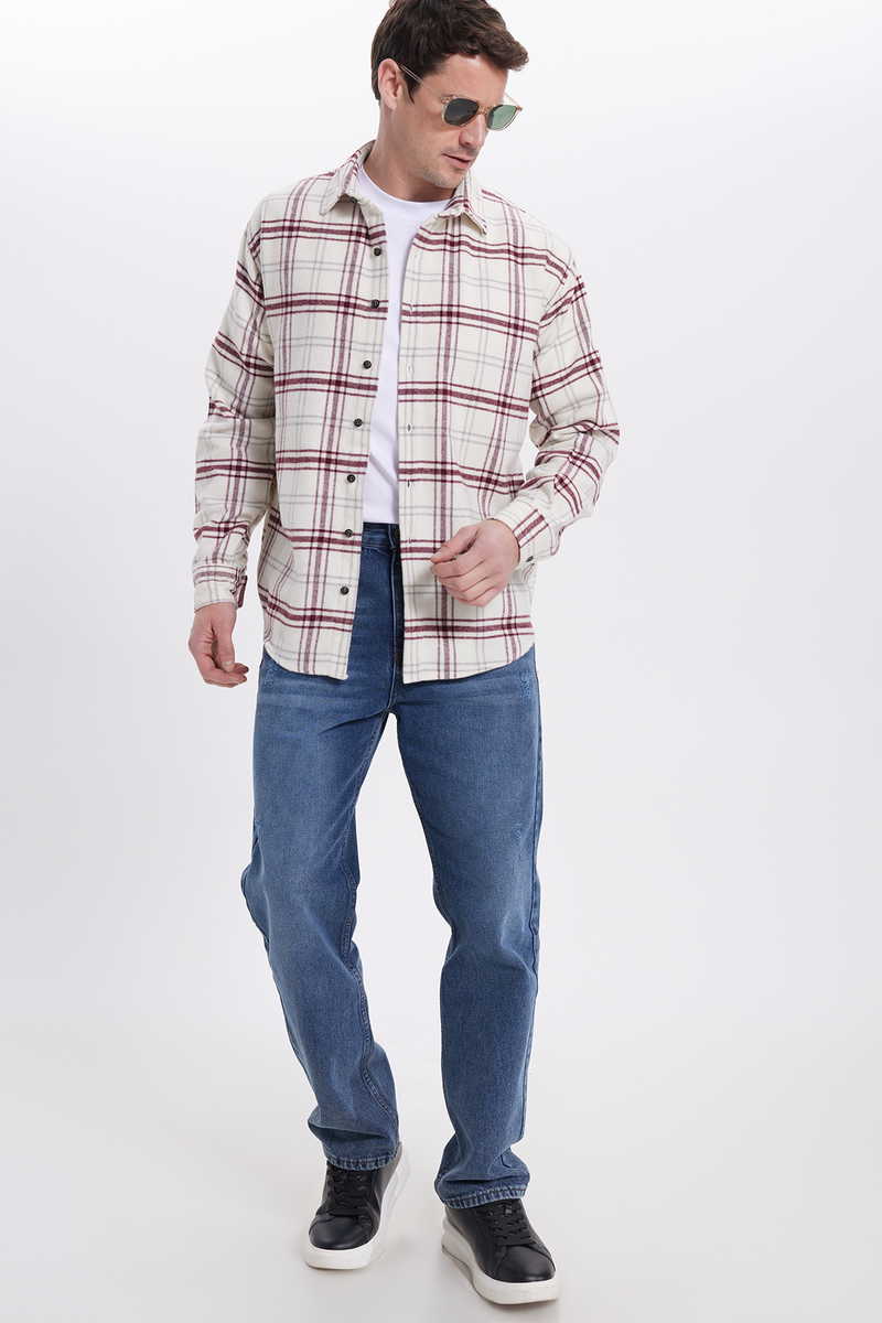 Checked Claret Red Shirt