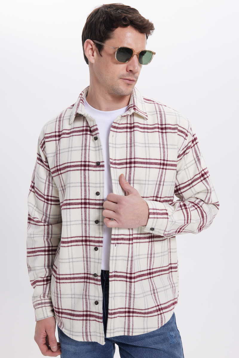 Checked Claret Red Shirt