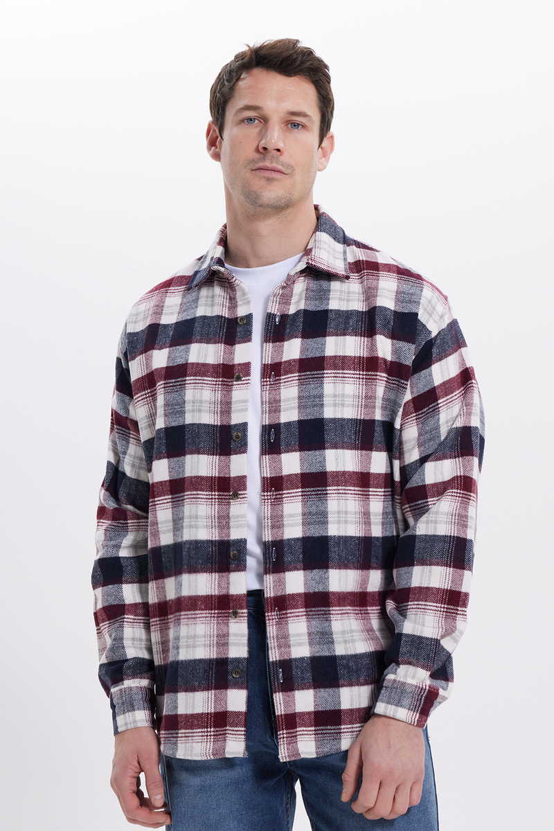 Checked Claret Red Shirt