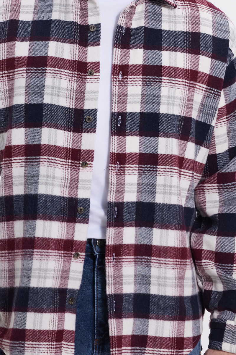 Checked Claret Red Shirt