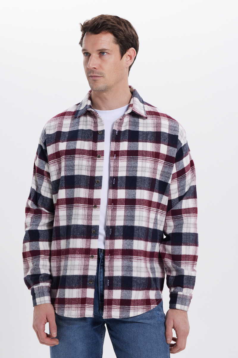 Checked Claret Red Shirt