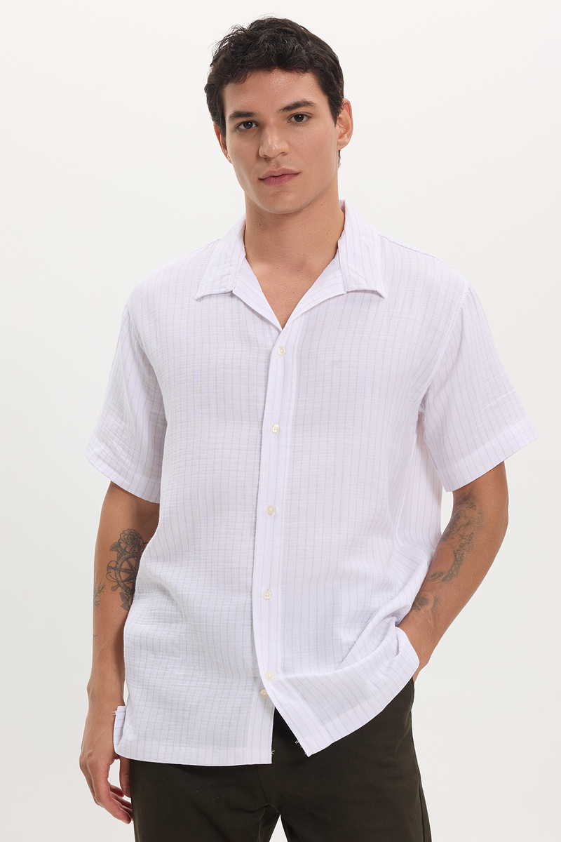 Striped White Shirt