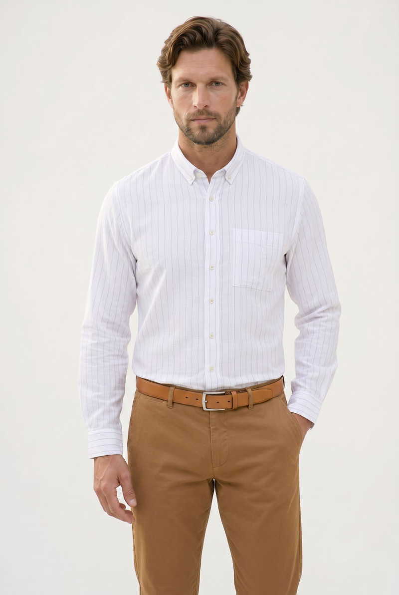 Striped White Shirt