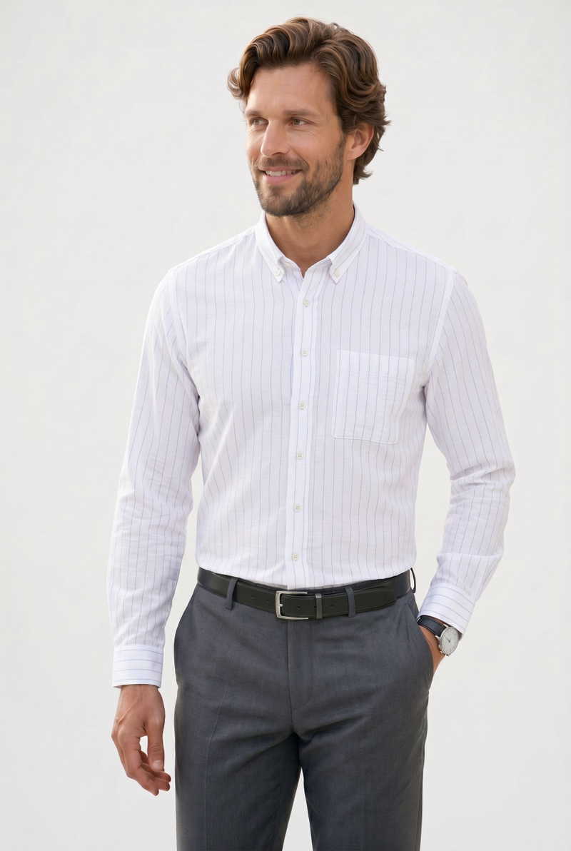 Striped White Shirt