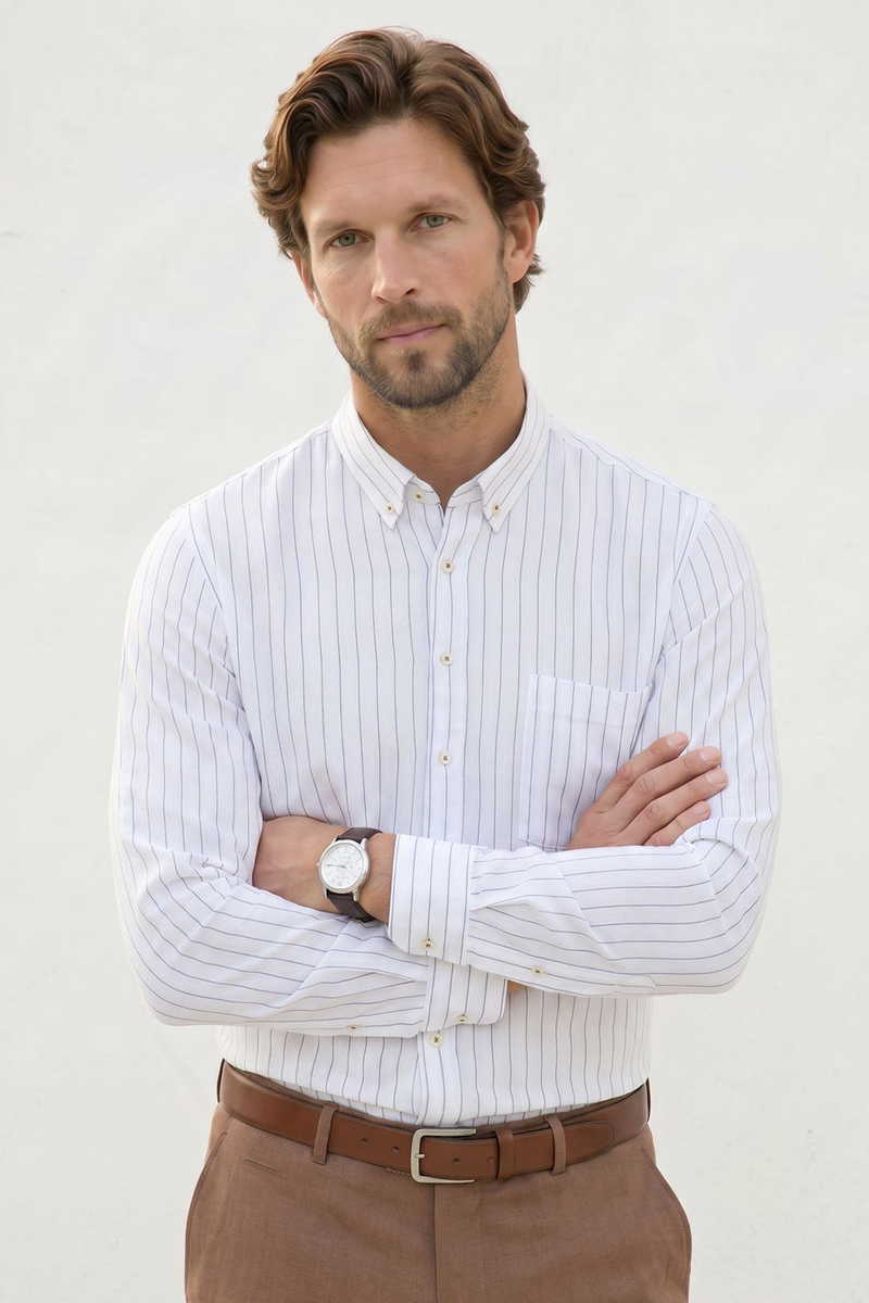 Striped White Shirt