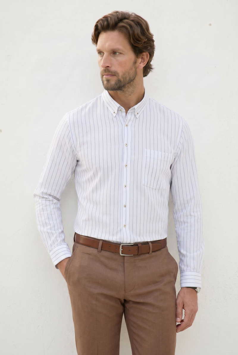 Striped White Shirt
