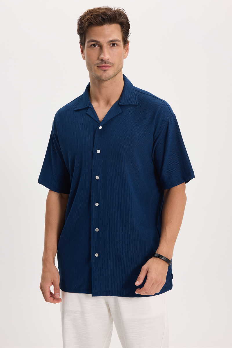 Plain Navy Blue Shirt