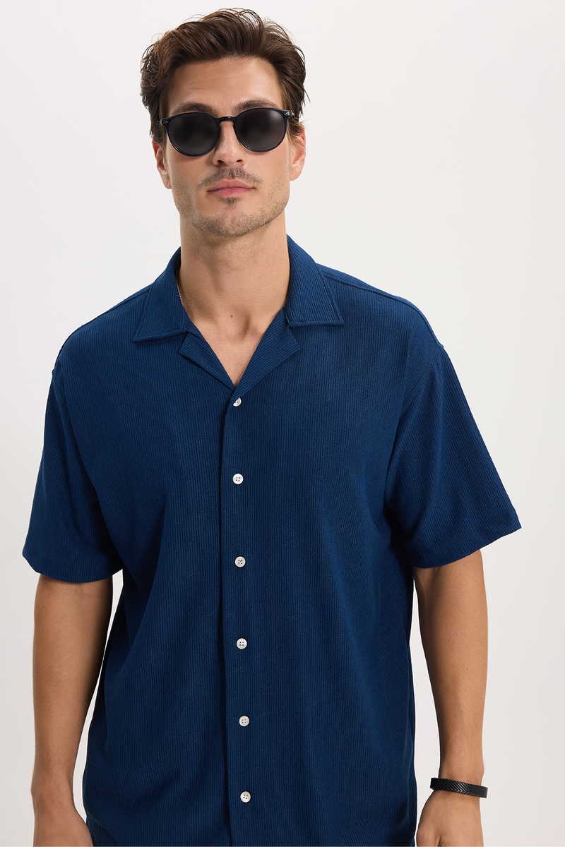 Plain Navy Blue Shirt