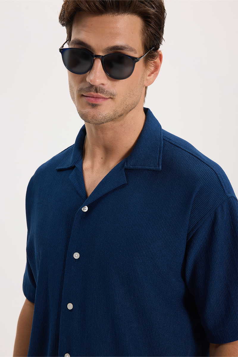 Plain Navy Blue Shirt