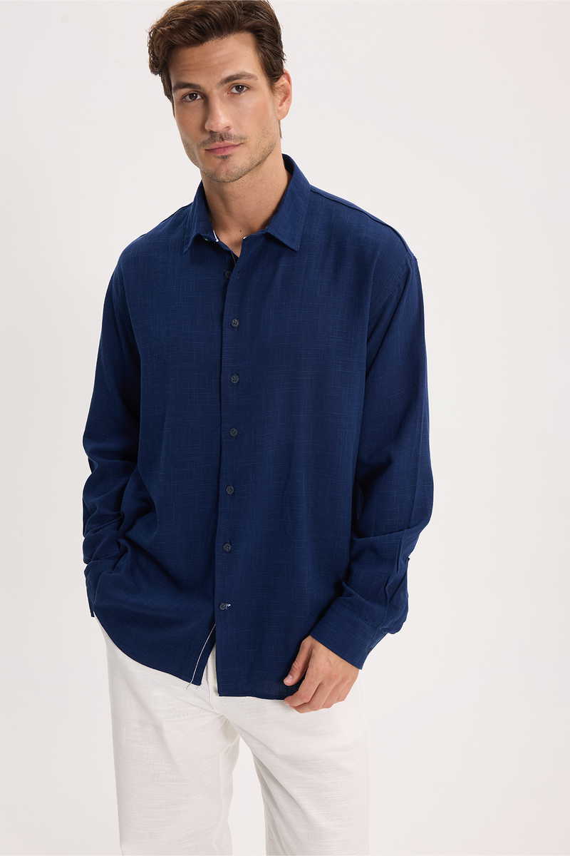 Plain Navy Blue Shirt