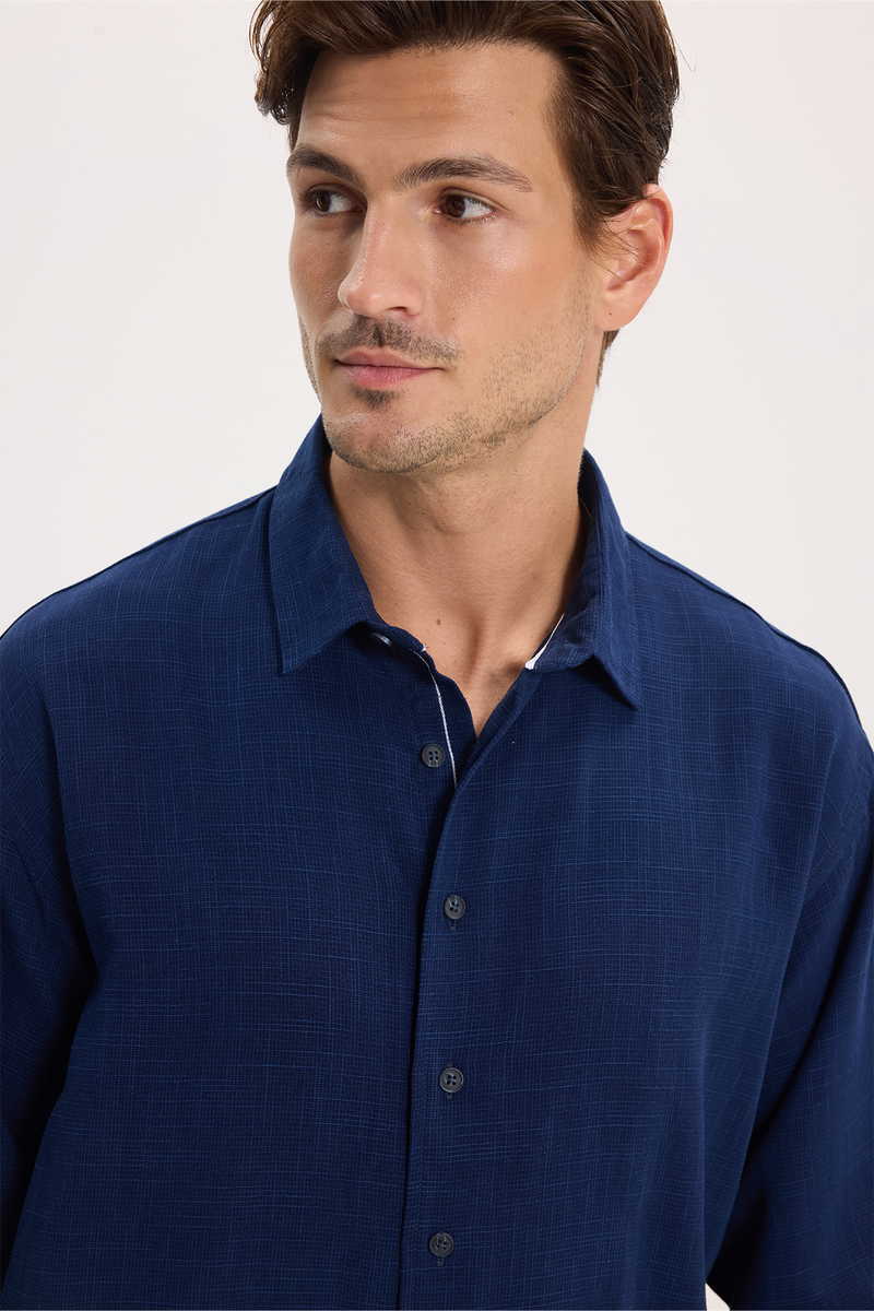Plain Navy Blue Shirt