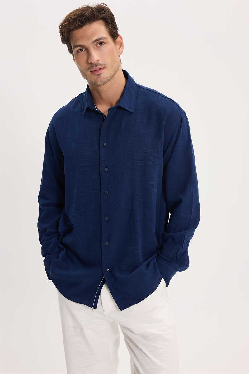 Plain Navy Blue Shirt