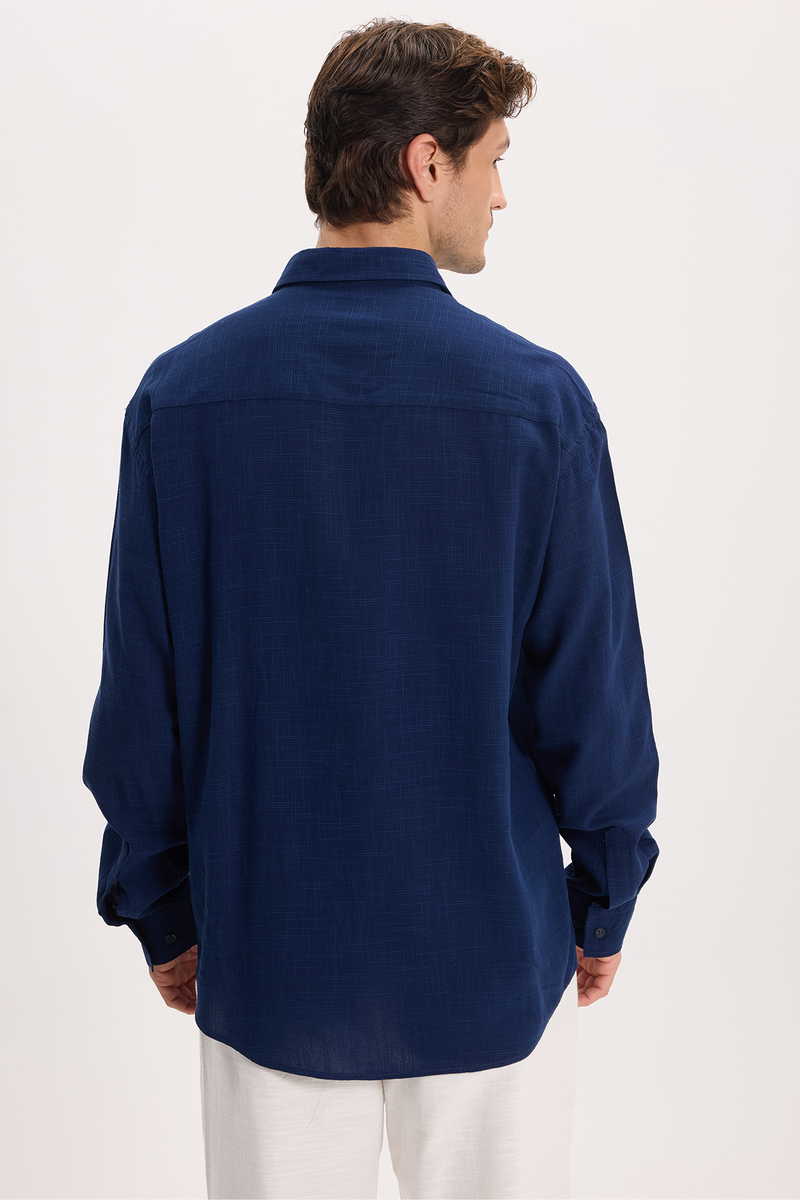 Plain Navy Blue Shirt
