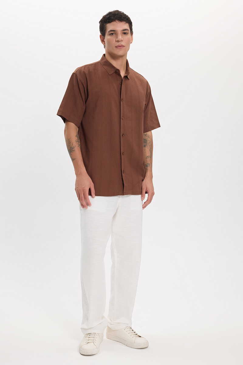 Striped Brown Shirt Striped Brown Shirt