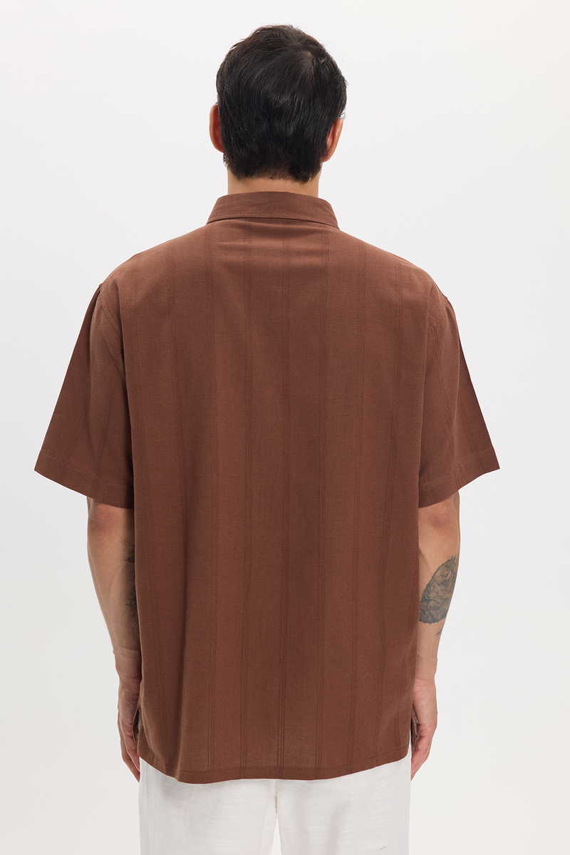Striped Brown Shirt Striped Brown Shirt