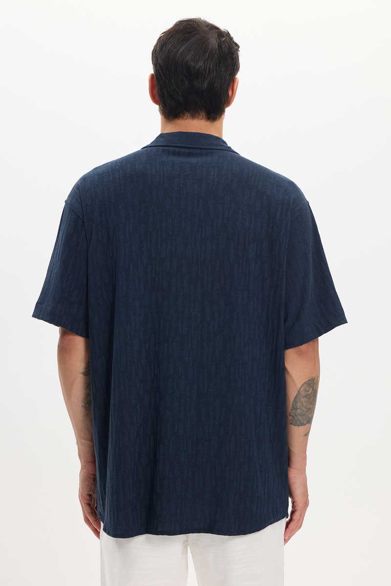 Knitted Navy Blue Shirt Knitted Navy Blue Shirt