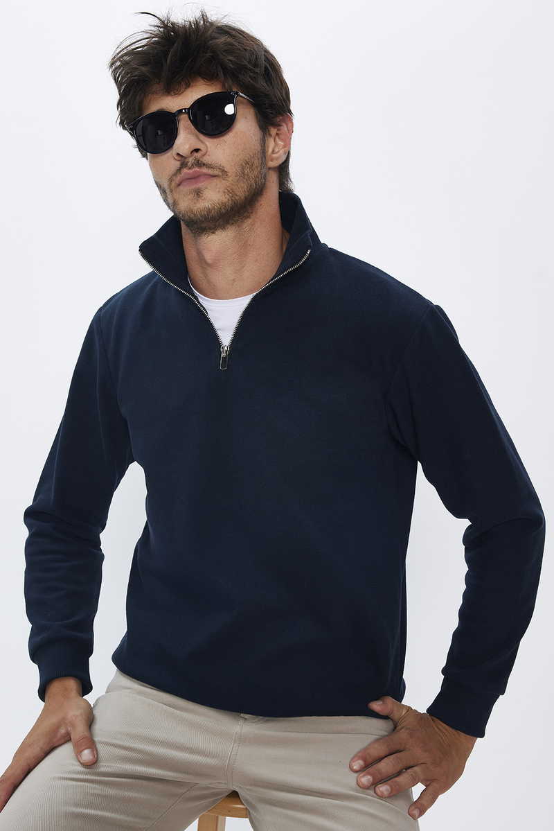 Plain Navy Blue Sweatshirt