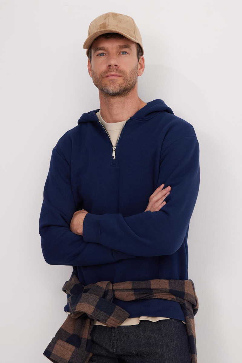 Plain Navy Blue Sweatshirt