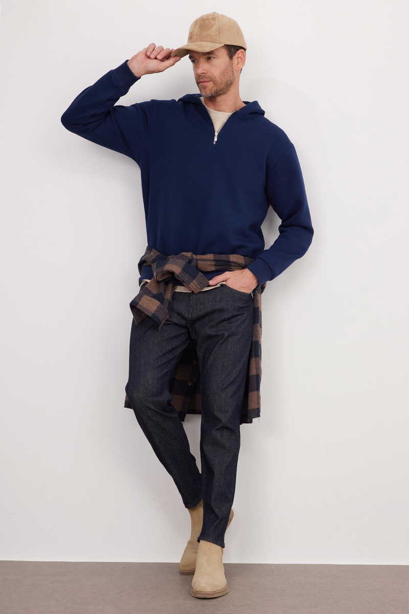 Plain Navy Blue Sweatshirt