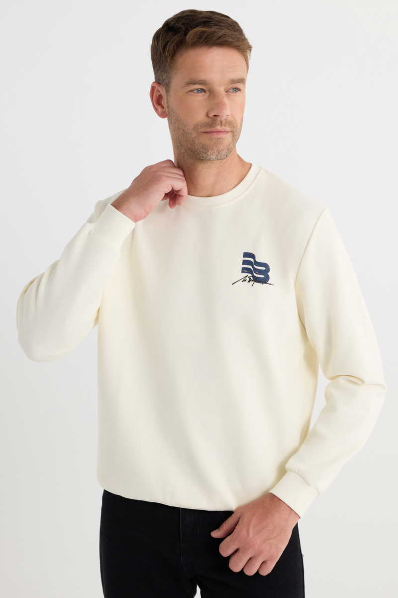 Printed Ecru Sweatshirt