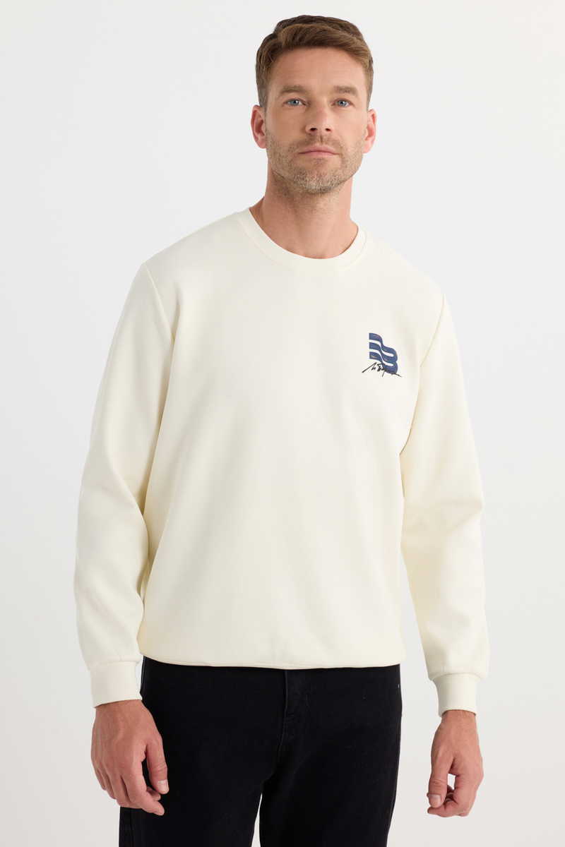 Printed Ecru Sweatshirt