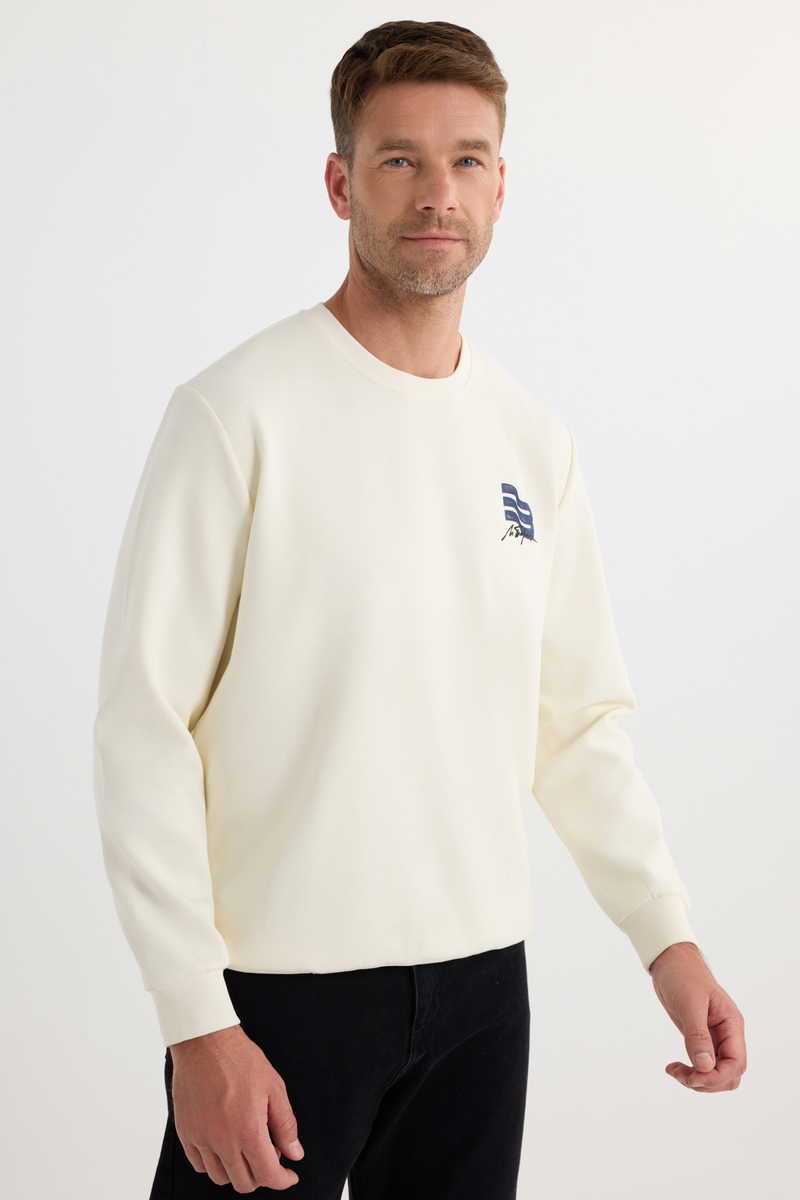 Printed Ecru Sweatshirt