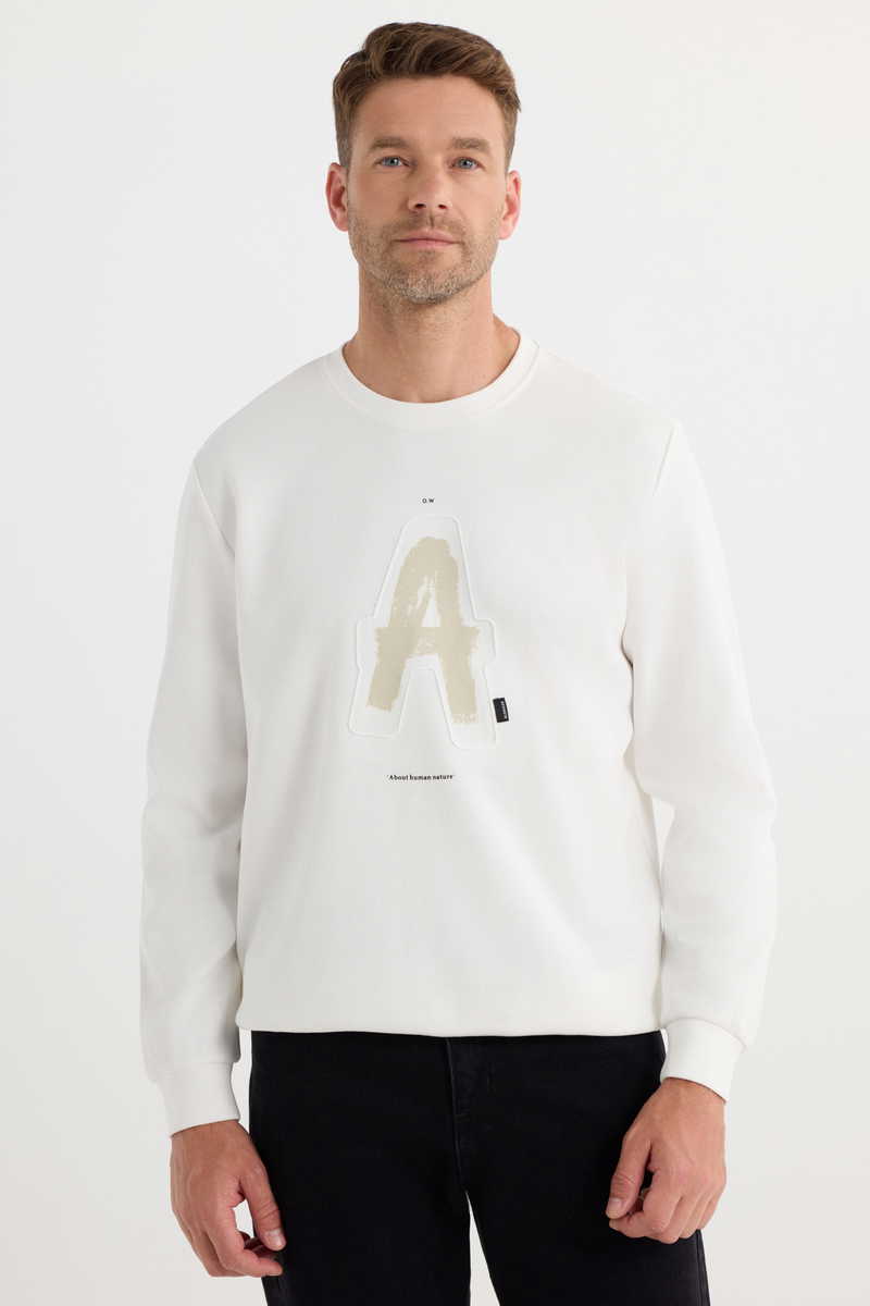 Printed Ecru Sweatshirt
