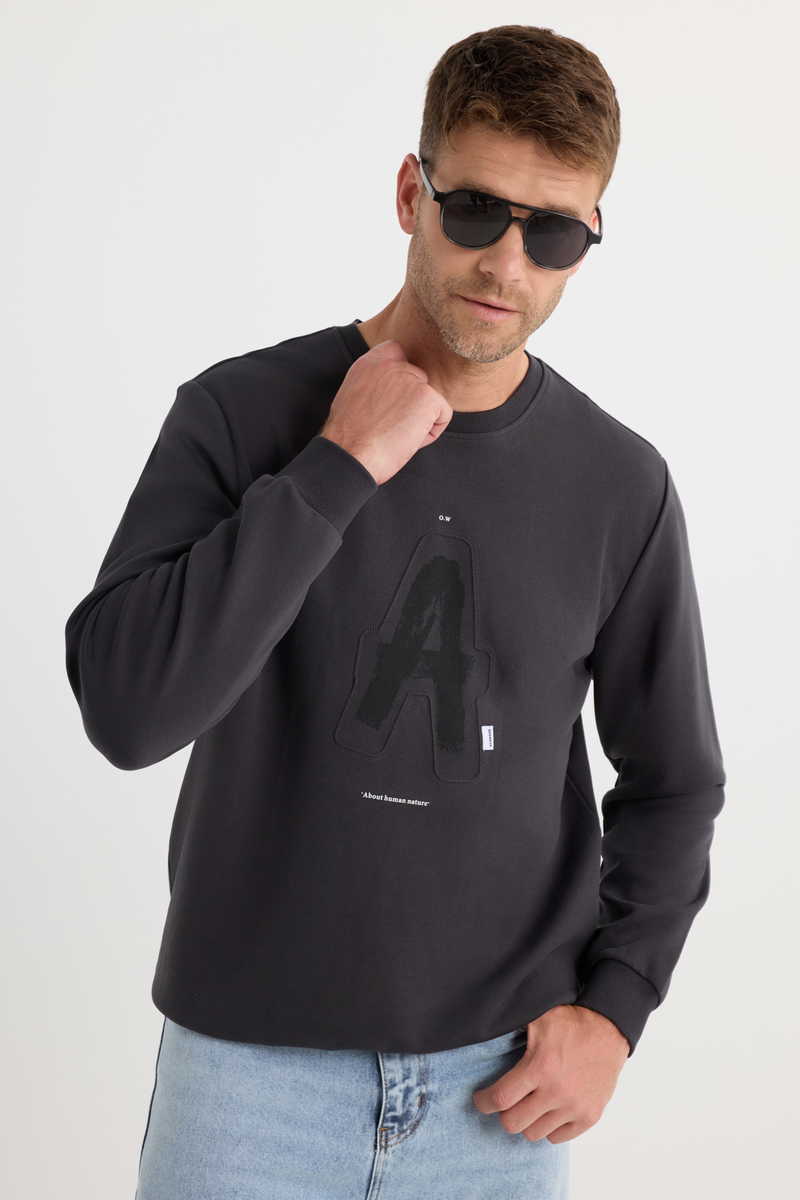 Printed Characoal Sweatshirt