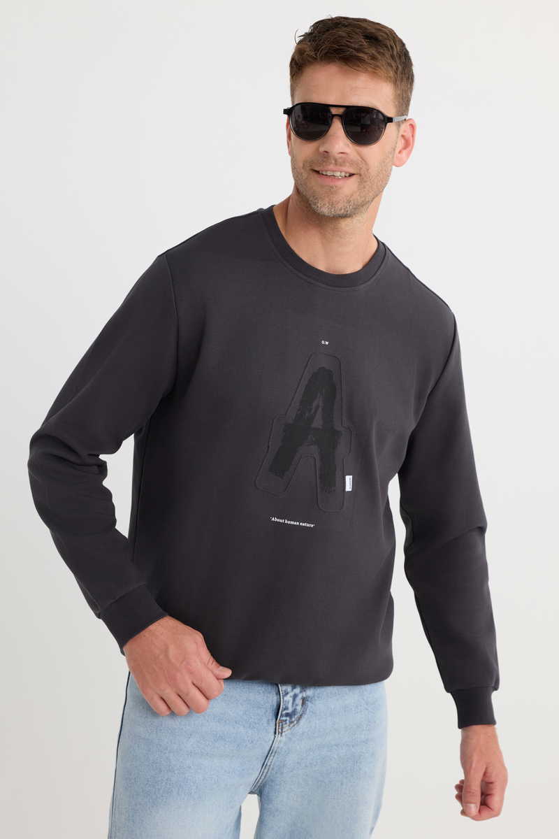Printed Characoal Sweatshirt