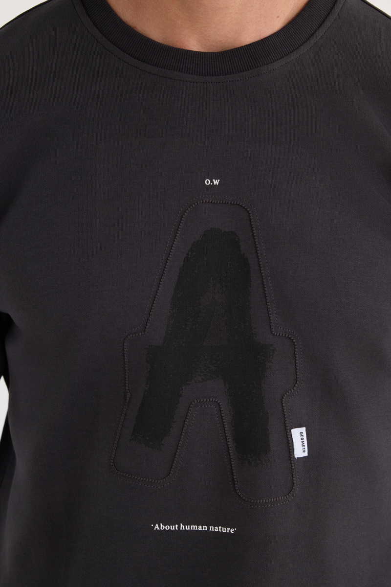 Printed Characoal Sweatshirt